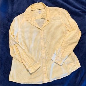 Yellow Gingham Button Down Shirt XL Reg.